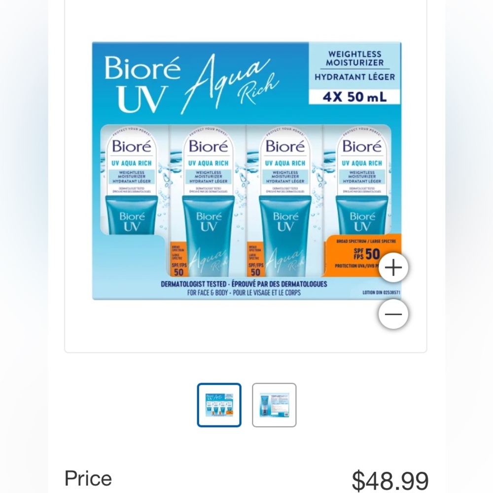 Biore Weightless Moisturizer Set Of 4